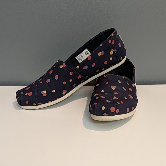 Toms Shoes - Tom's Navy Blue Polka Dot Classics